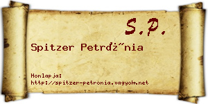Spitzer Petrónia névjegykártya